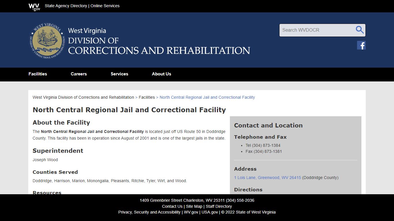 North Central Regional Jail and Correctional Facility